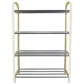 Sapateira 4 Andares Plastico Metal Branca