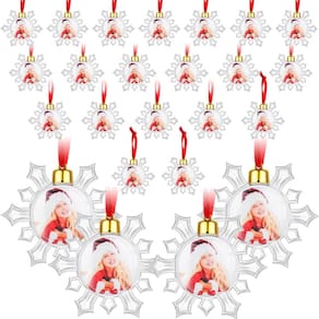 Bola de enfeite fotográfico de Natal Skylety, 24 peças de plástico transparente