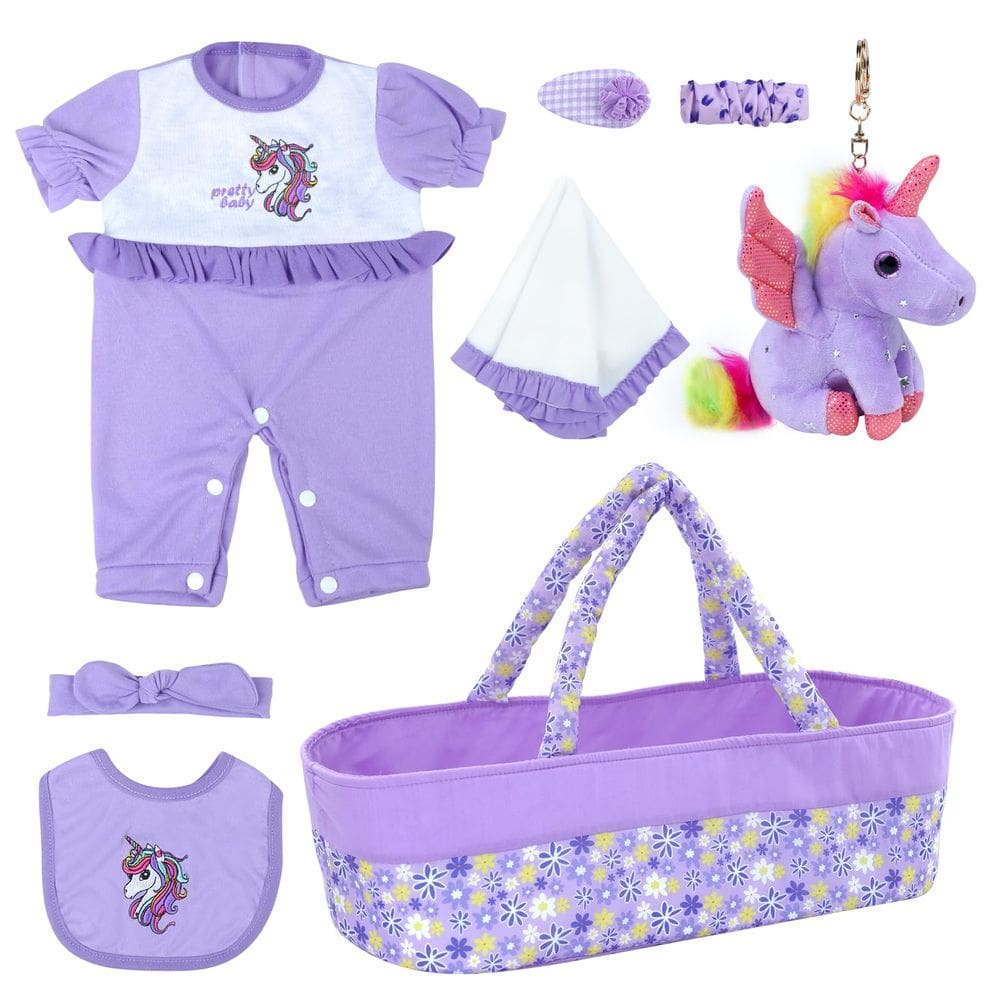 Conjunto de roupas Reborn Baby Doll com berço para bonecas de 43 a 56 cm
