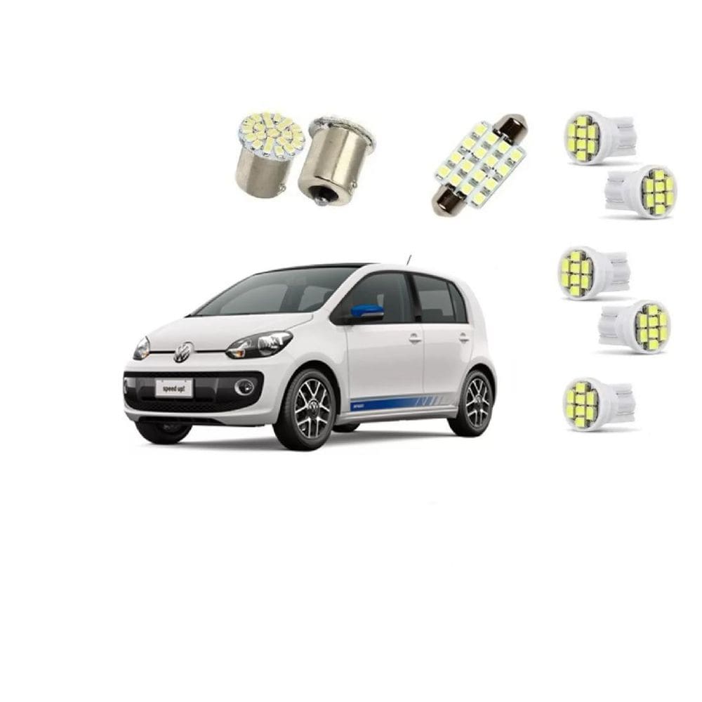 Kit Lâmpadas Led Blue Lion VW Up TSI Pingo Placa Teto Ré