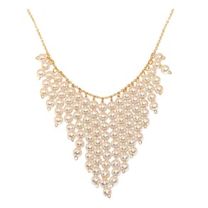 Colar Festa Pérola Mulher Vaidosa Folheado Ouro 18k