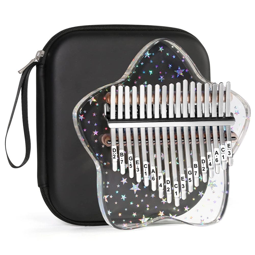 Piano Kalimba Thumb Beveetio Clear Transparent Crystal 17 teclas
