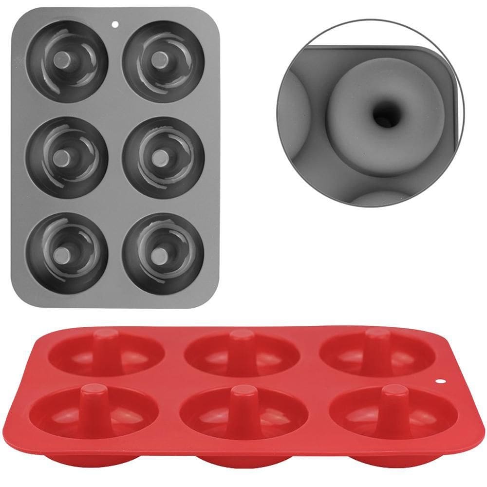 Forma De Silicone Para Donuts Com 6 Cavidades 26X18X3,5Cm