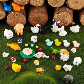 Figuras de animais em resina em miniatura Skylety, 100 unidades para bricolage