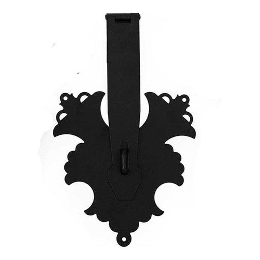 Tranca Rustica Para Bau Preto Medalhão + Fecho