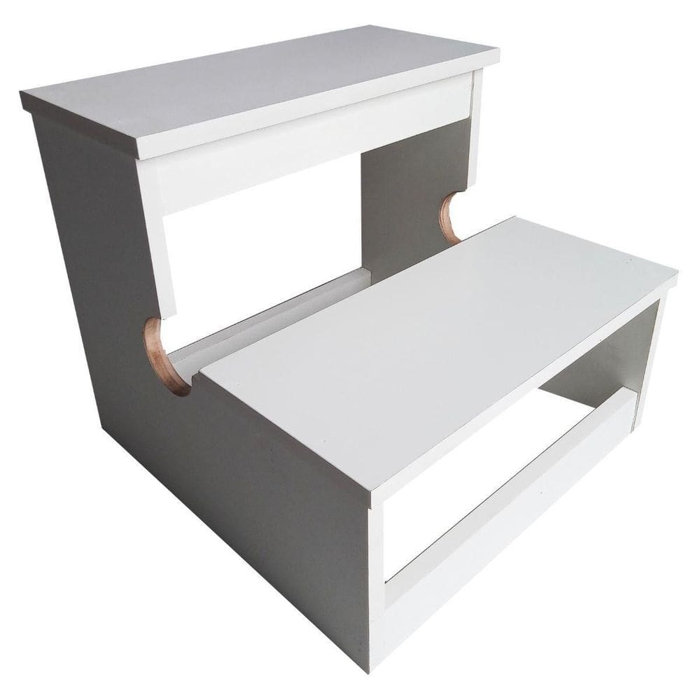 Escada 2 Degraus MDF Branco Reforçado 150kg