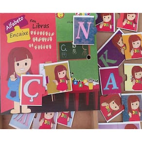 Brinquedo Educativo Alfabeto Encaixe Em Libras Mdf 54 Peças