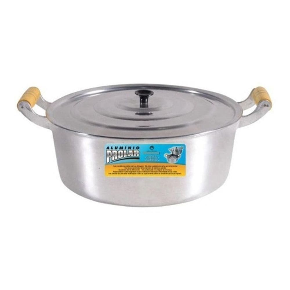 Panela Alumínio Batido 14L, 7mm, 38cm, Alumínio Prolar