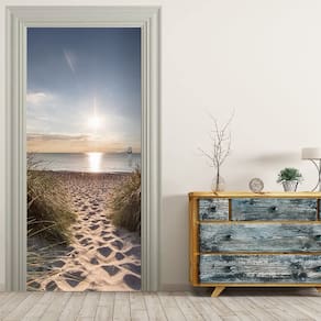Adesivos de porta Murais Peel and Stick Beach Path 80x200cm