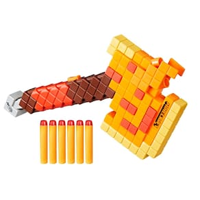 Dart Blaster Axe Nerf Minecraft Firebrand com 3 dardos