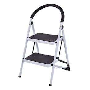 Escada de degraus COSTWAY dobrável com pedal antiderrapante, capacidade de 150 kg