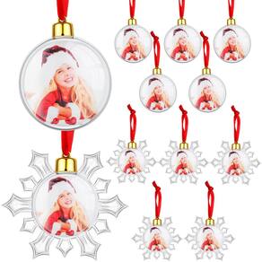 Bola de enfeite fotográfico de Natal Skylety, 12 peças de plástico transparente