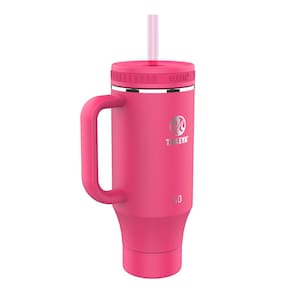Copo Takeya de aço inoxidável de 1,2 L com tampa, 2 canudos Dragon Fruit
