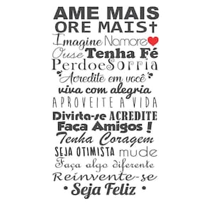 Adesivo Decorativo De Parede Frase Ame Mais Ore Mais Amigos