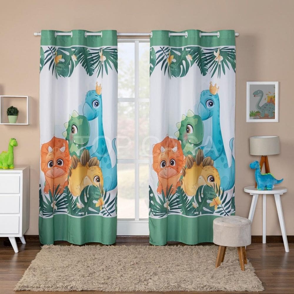 Cortina Infantil Estampada 3,00X2,20M Dino Baby