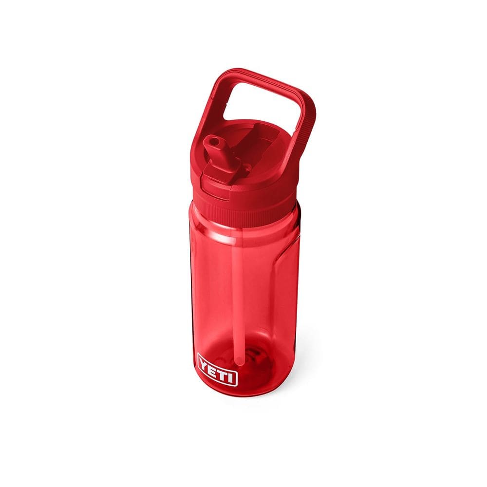Garrafa de água YETI Yonder 600 ml/20 onças com tampa de palha Rescue Red