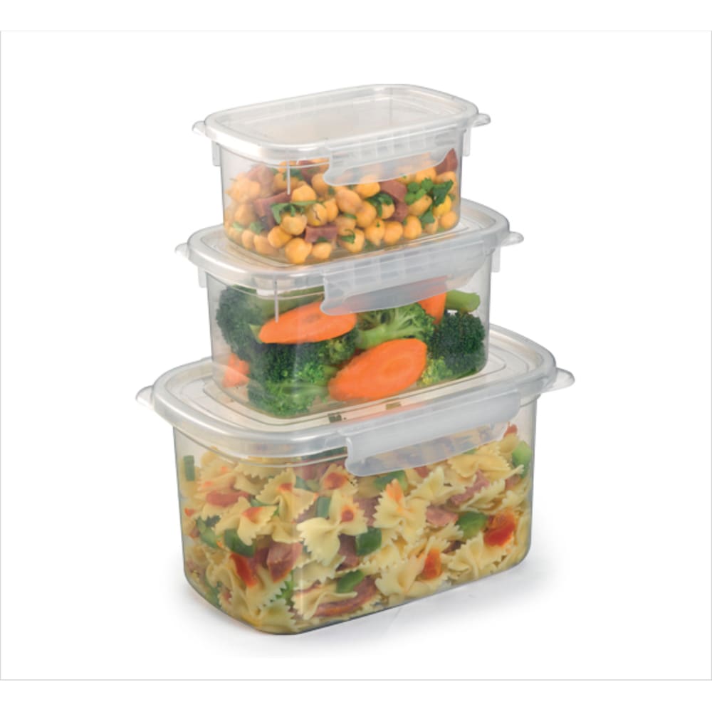 Kit com 3 potes retangulares altos