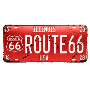 Placa De Carro Decor Em Madeira State Route - Illinois - Usa