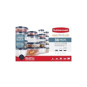 Conjunto de recipientes de armazenamento de alimentos Rubbermaid Easy FindLids 36 unidades