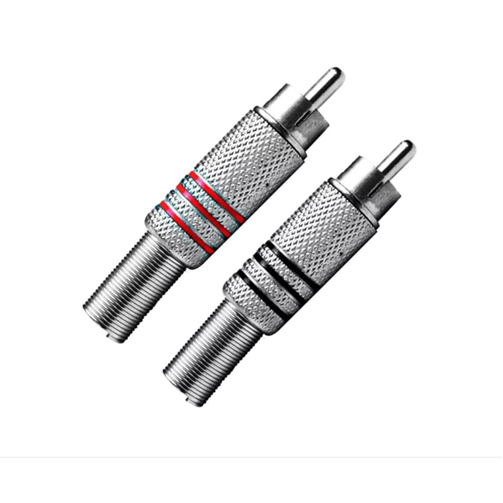 Plug Rca 6Mm Metal Pr/Vm C/Mola Níquel 10 Pares Alta Qualid