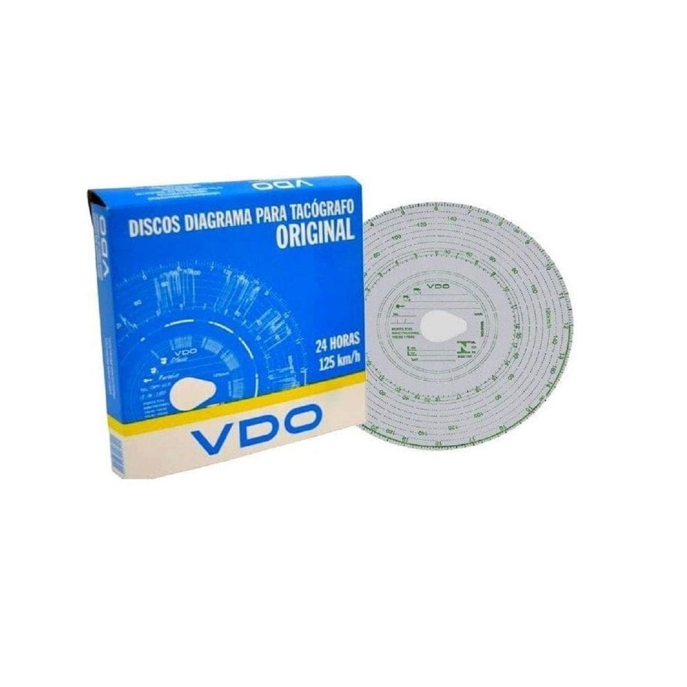 Discos para tacógrafo 24 horas 125Km/h VDO Kit com 10 caixas