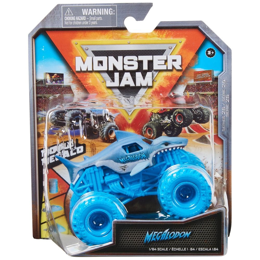 Toy Monster Truck Monster Jam Megalodon fundido sob pressão em escala 1:64