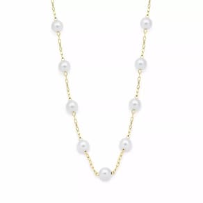 Colar Festa De Pérolas Cordão Folheado A Ouro 18k