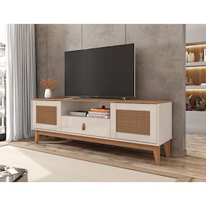 Rack Esmeralda 1.60 Off White/Noce - Casa D Móveis