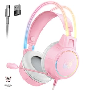 Fone de ouvido para jogos ONIKUMA X15 Pro RGB com fio com fio TYPE-C para USB