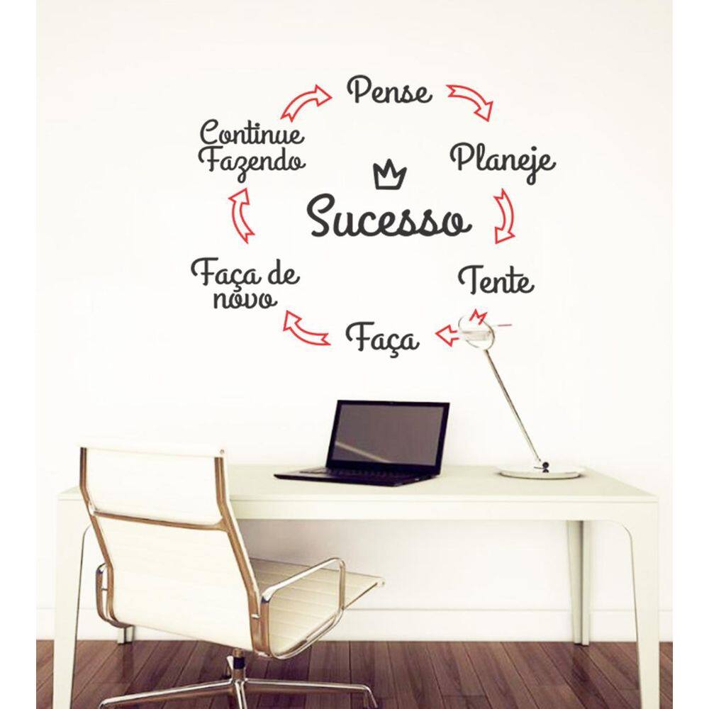 Adesivo Decorativo De Parede Frase Sucesso Decoração de casa