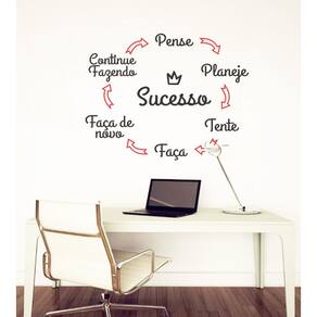 Adesivo Decorativo De Parede Frase Sucesso Decoração de casa
