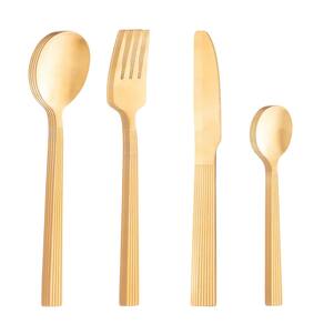 Faqueiro Em Inox Athenas Com 16 Peças Lyor Dourado