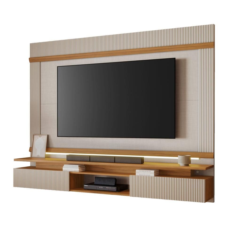 Painel Para Tv Até 75`` NT1370 Off White/Freijó Notável Móveis