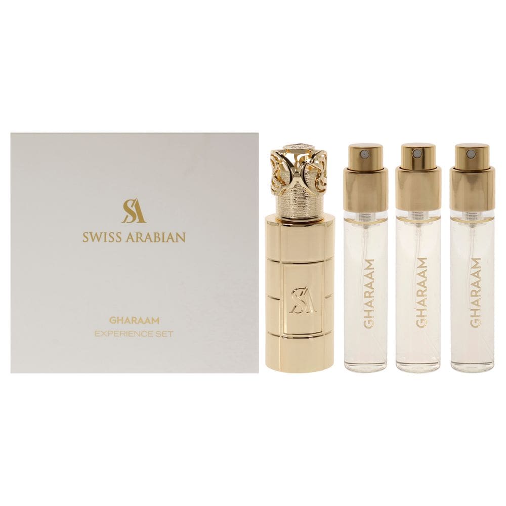 Mini conjunto de presente Perfume Swiss Arabian Gharaam de 4 peças, 10 ml