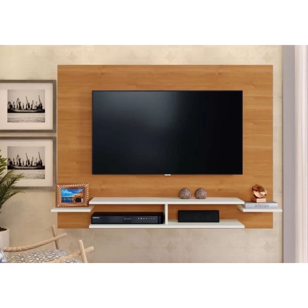 Painel Vitória para Tv até 55&quot; Naturalle/Off White - Mavaular