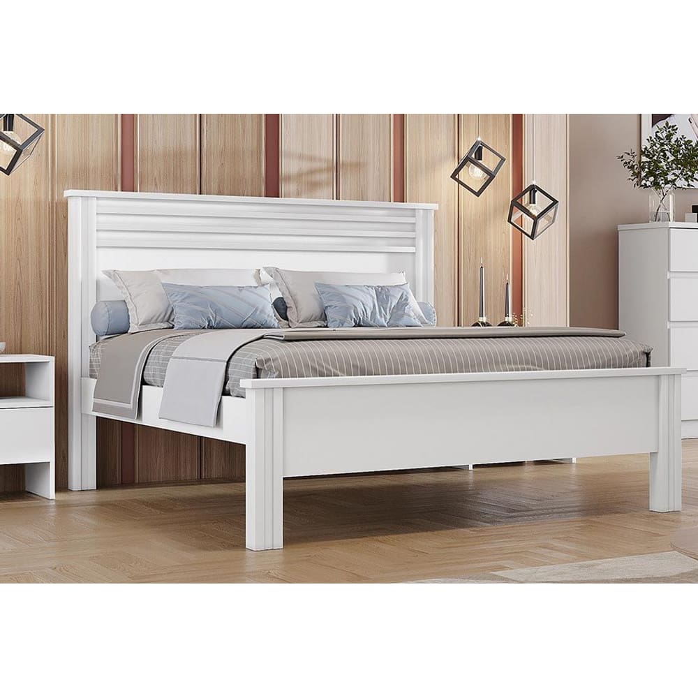Cama Casal Verona Branco - Móveis Novo Horizonte