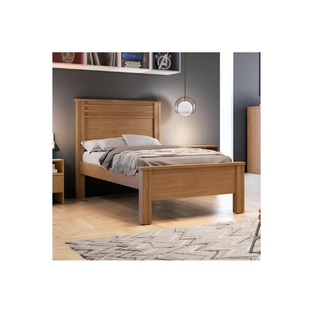 Cama Solteiro Verona Cumaru - Móveis Novo Horizonte