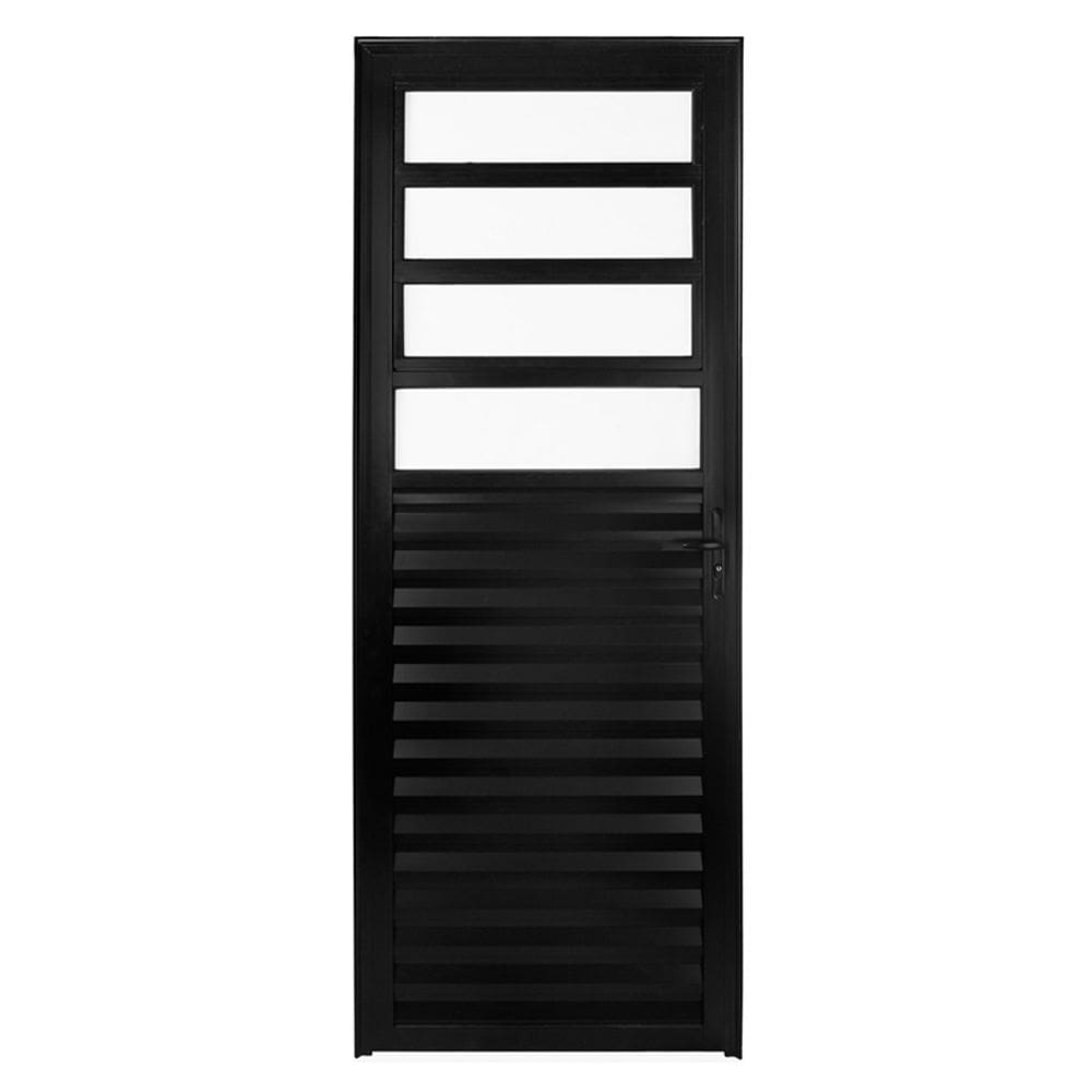 Porta basculante 2,10x60 lado ESQUERDO no alumínio preto