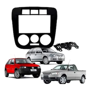 Moldura 2 Din Fiamon Vw Gol G4 / Saveiro / Parati - Preta Uv