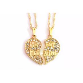 Colar Best Friends Amigas Forever Folheado a Ouro 18k