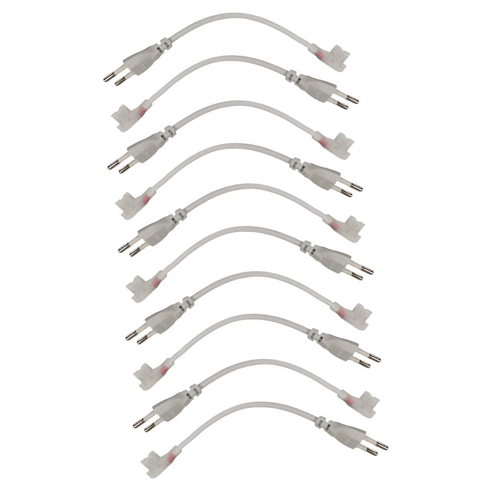 Conector Rabicho Plug para Fit de LED 8mm Kit 10 Unidades Fonte Tomada Teto Rebaixado Gesso Sanca Perfil Casa Decoraçao Iluminaçao