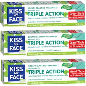 Pasta de dentes Kiss My Face Triple Action Gel 133 ml (pacote com 3)