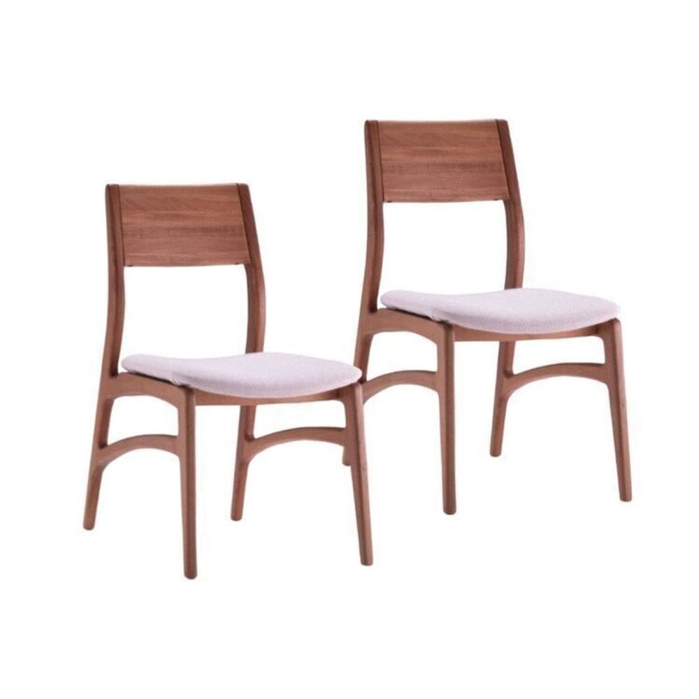 Conjunto 2 Cadeiras Madeira Maciça Alento Champagne/Bes