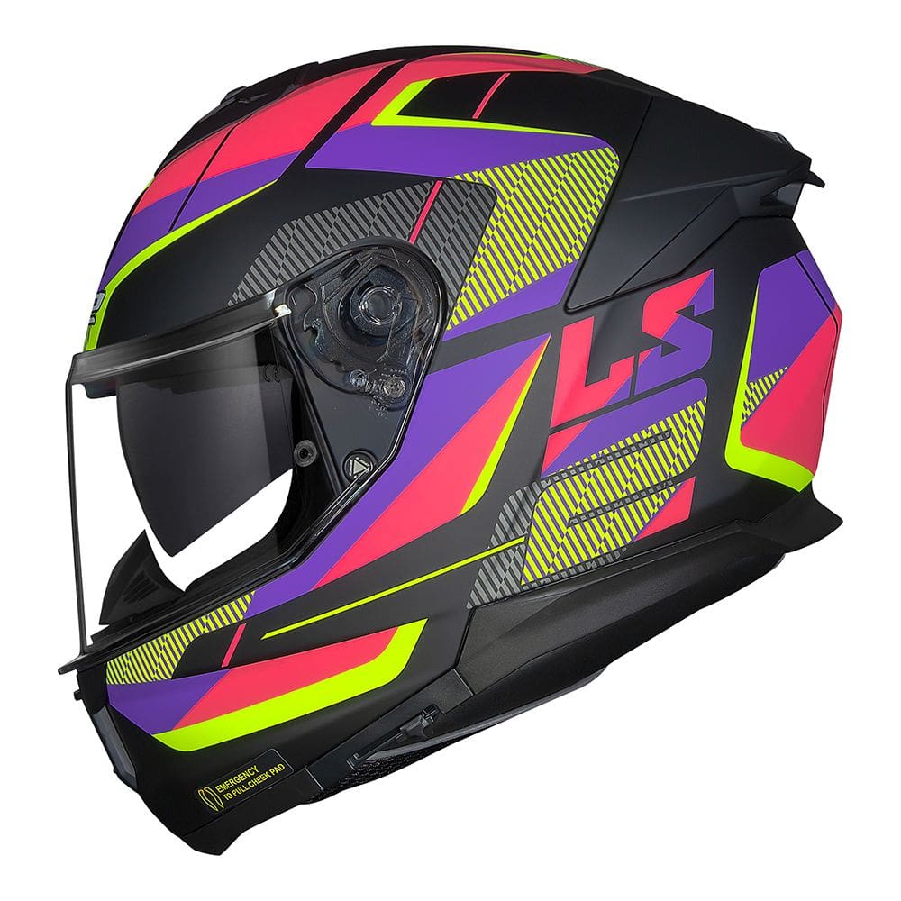 Capacete LS2 FF808 Stream II Road Preto e Rosa Fosco
