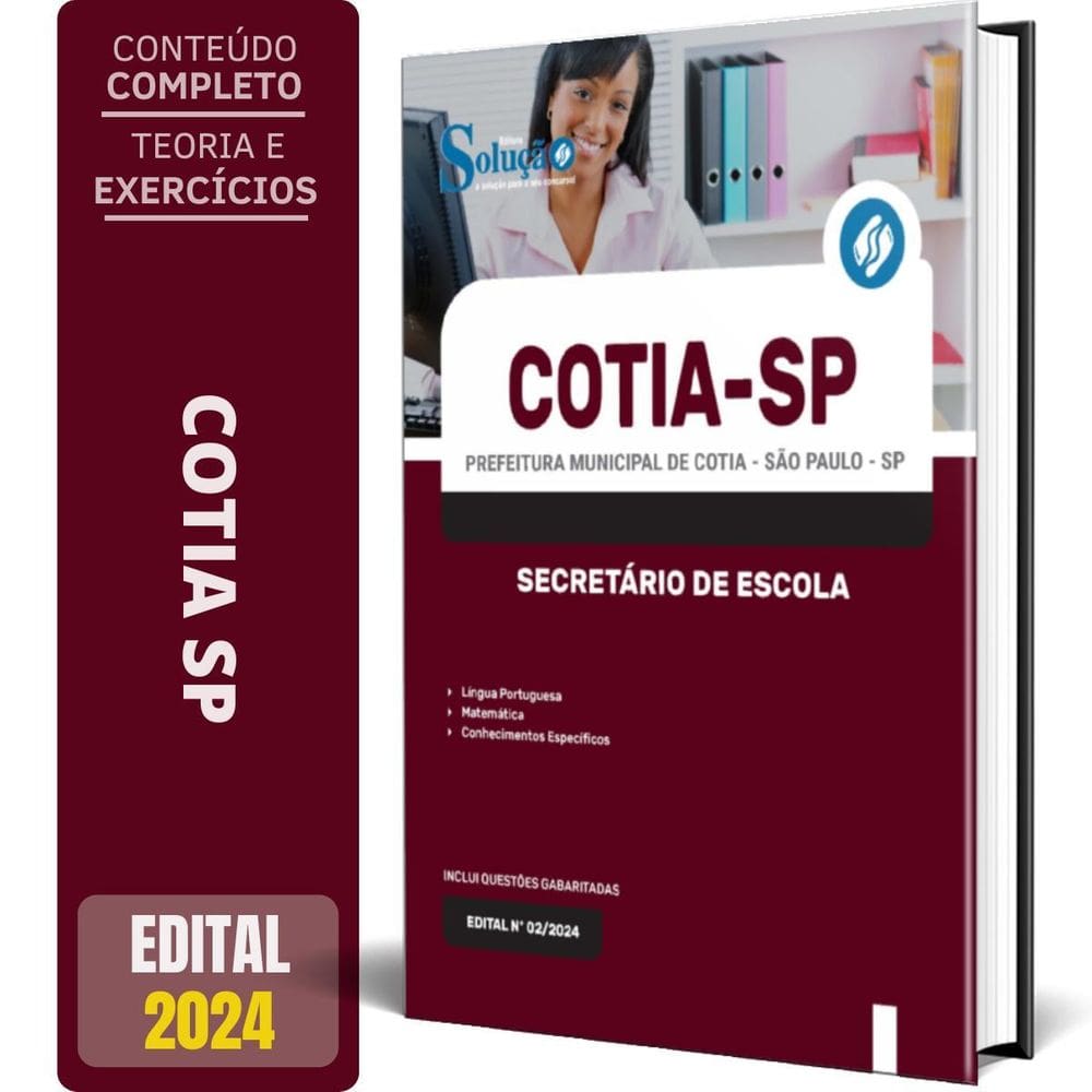 Apostila Prefeitura De Cotia Sp 2024 - Secretário De Escola