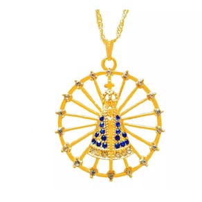 Colar Religioso Aparecida Nossa Senhora Folheado 18k