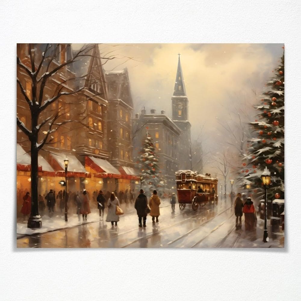 Pôster de árvore de Natal com impressão artística de parede vintage 40x50cm