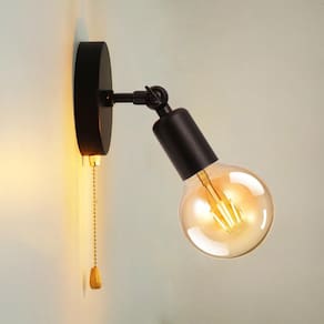 Arandela de parede JZCDR ajustável retrô vintage preta com interruptor