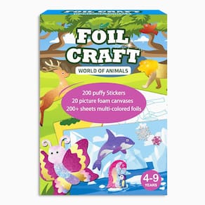 Kit de brinquedos para atividades de arte e artesanato SOOVSY Animals Foil Art 4-9Y