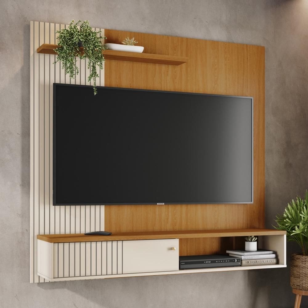 Painel Bancada Suspensa 1 Porta Tvs até 65 polegadas Aurora